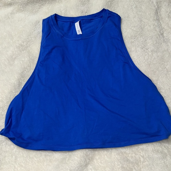 CRZ YOGA Pima Cotton Cropped Tank Top Sleeveless Sports Shirts Athletic - Picture 3 of 7